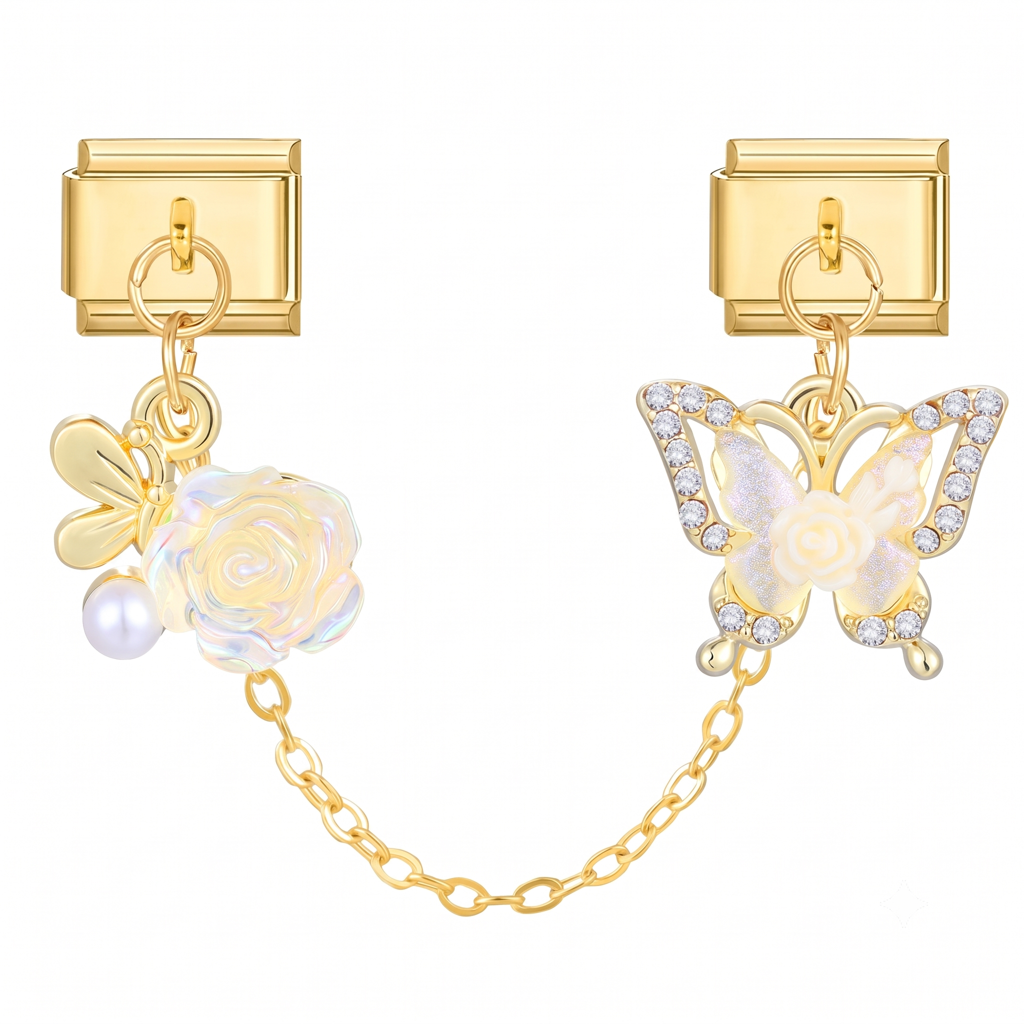 Chaine fleure et papillon