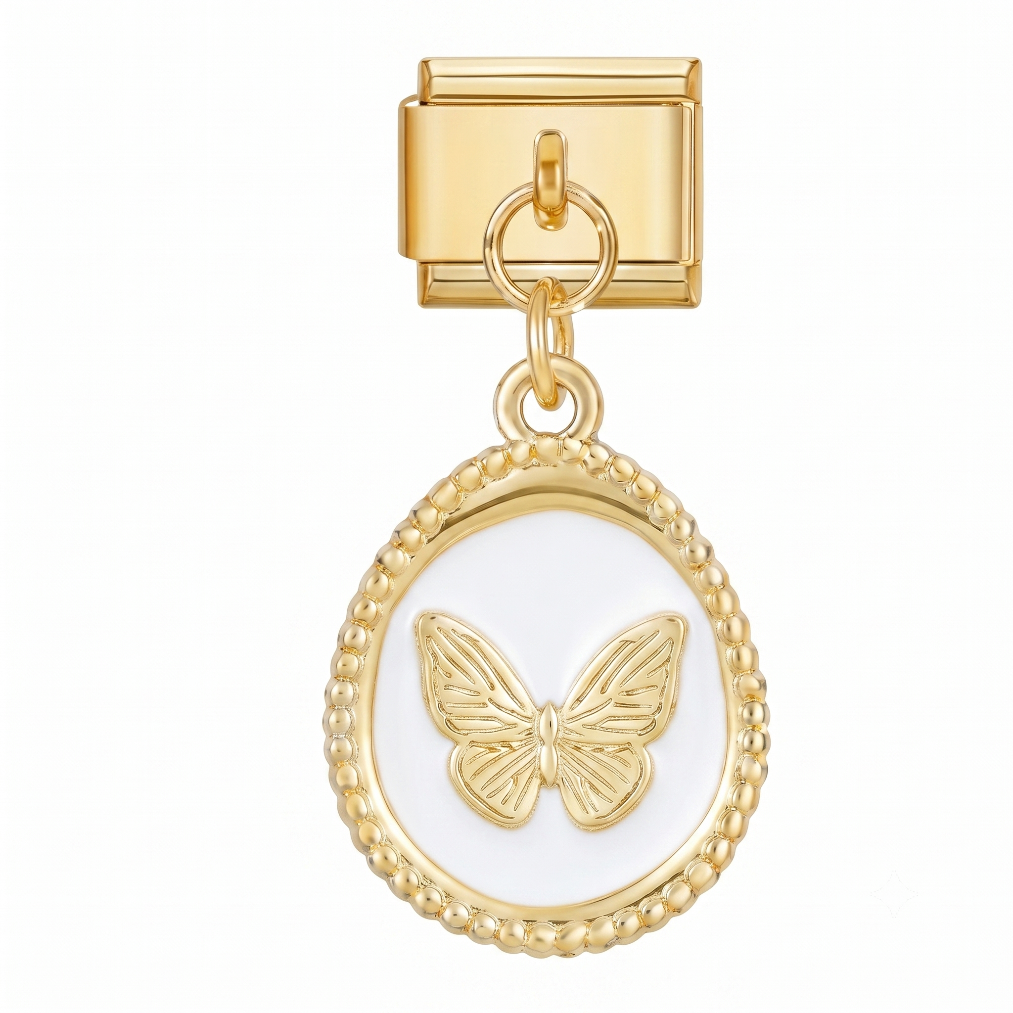 Charms medaillon papillon