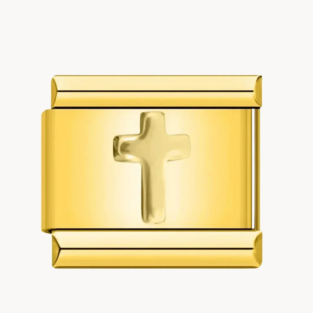 Croix dorée et argentée