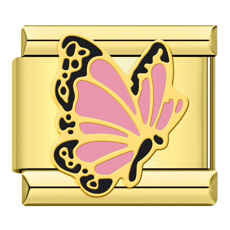 Papillon noir et rose