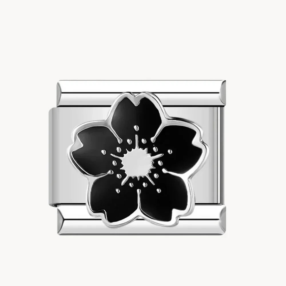 Black flower silver