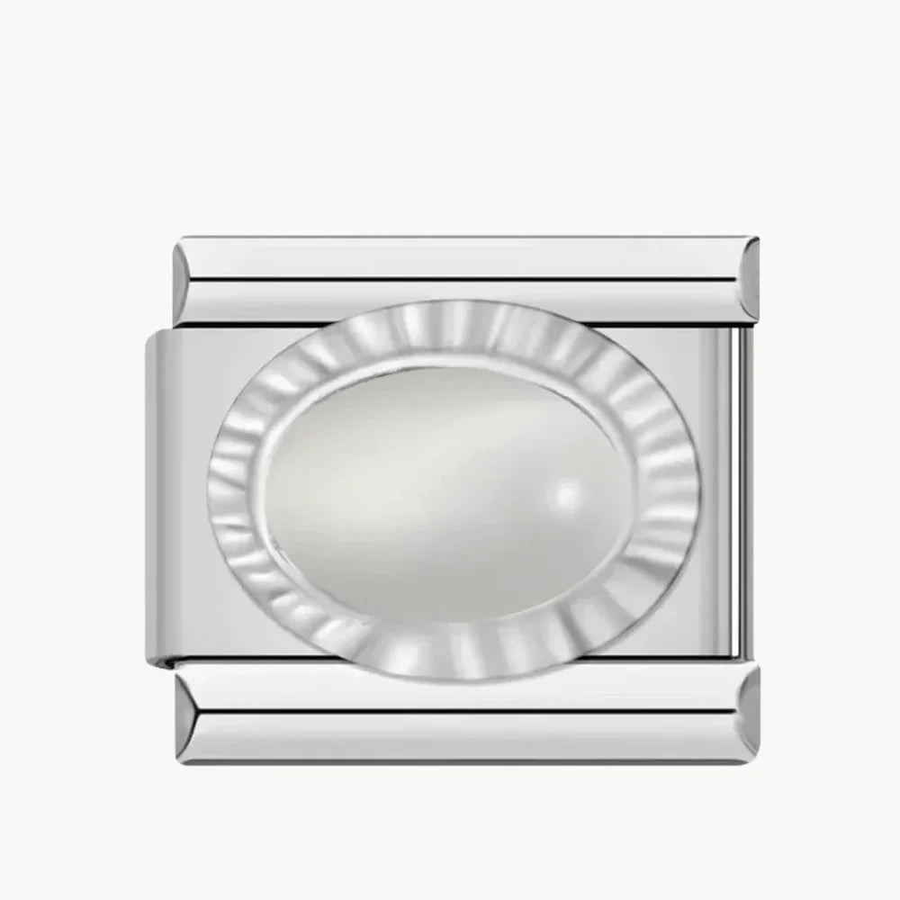 White stone silver