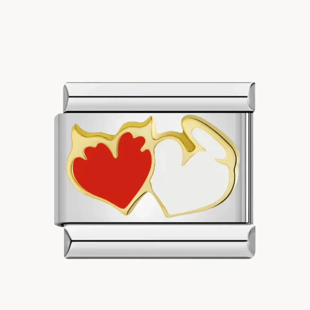 Coeur rouge et blanc