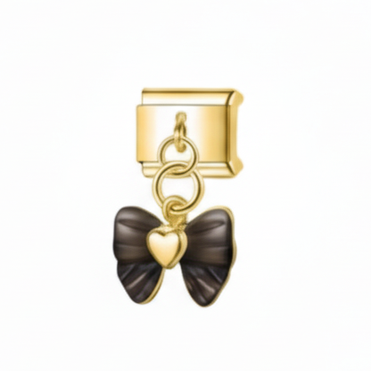Cœur papillon suspendu noir