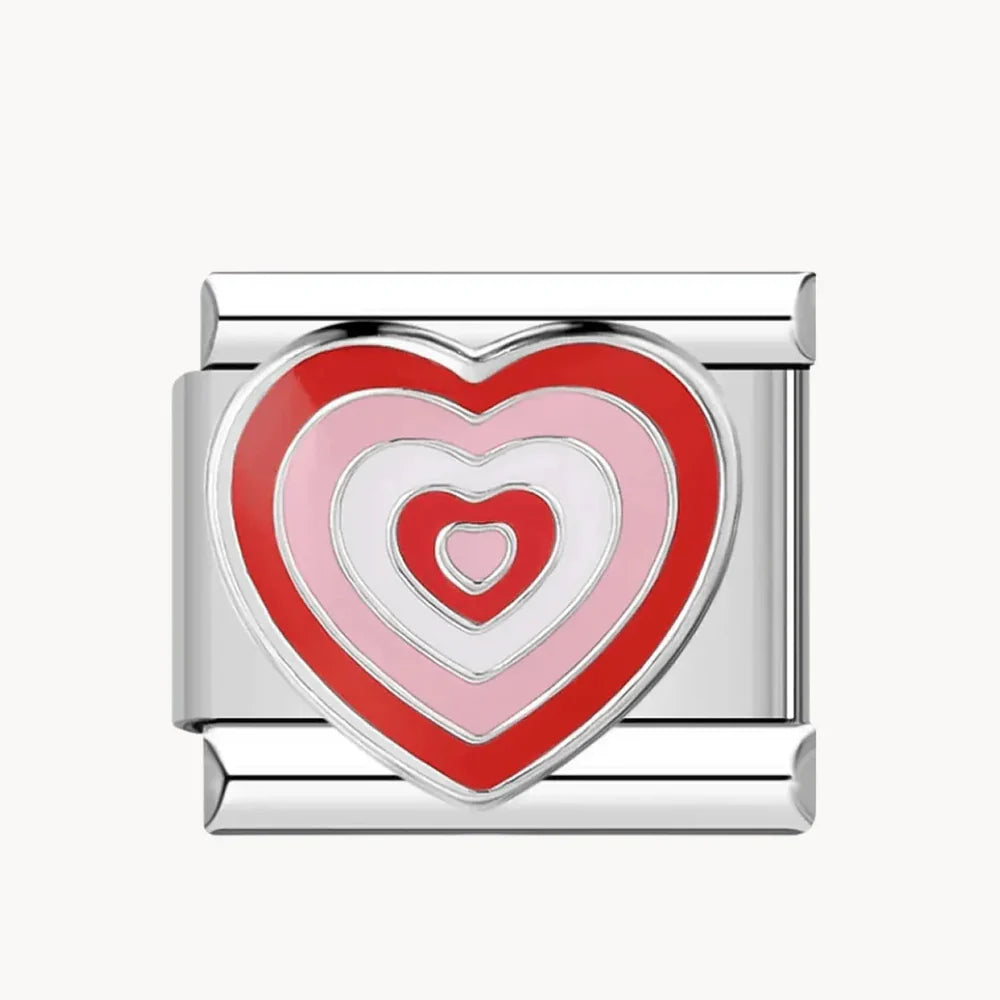 Coeur rouge argent