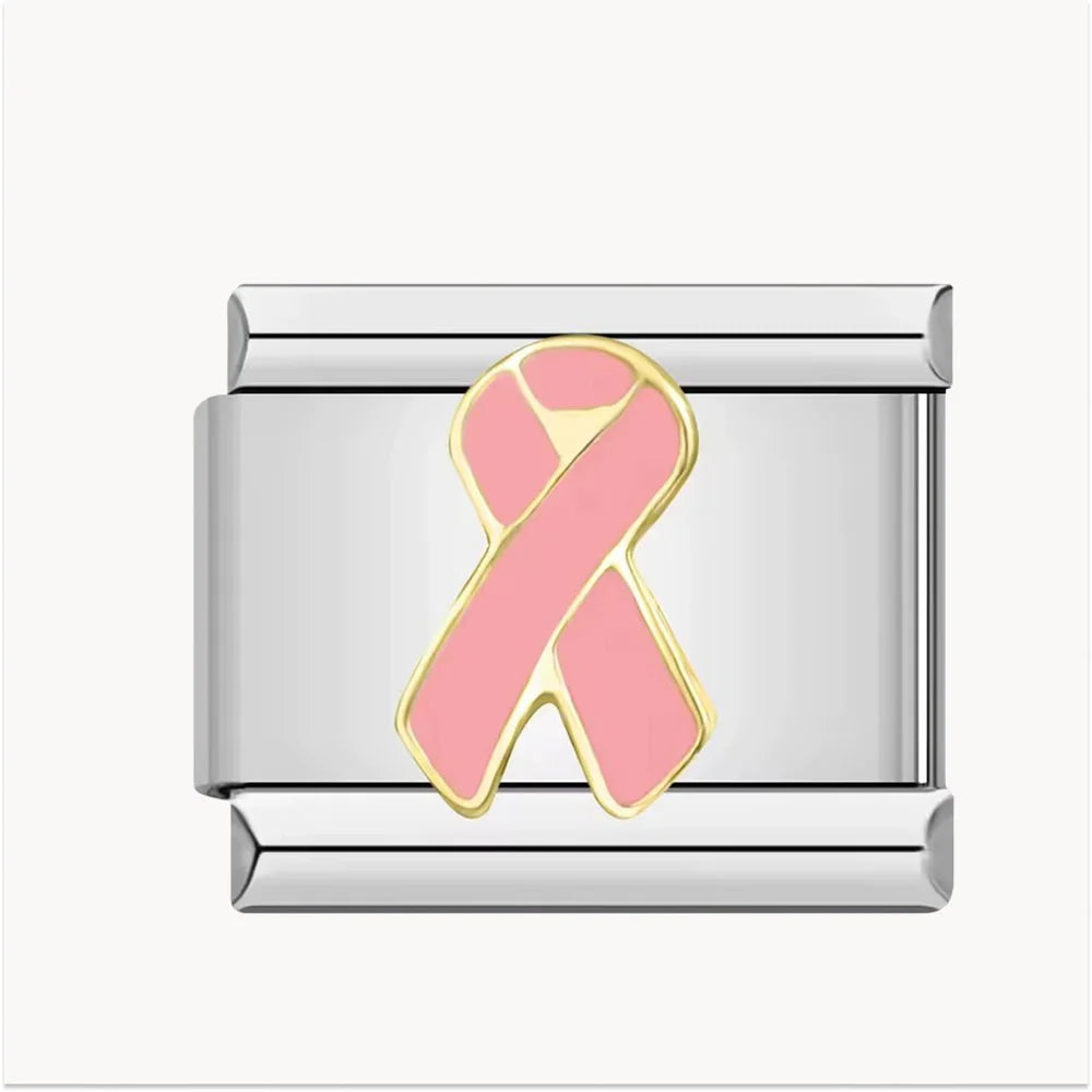 Pink ribbon silver