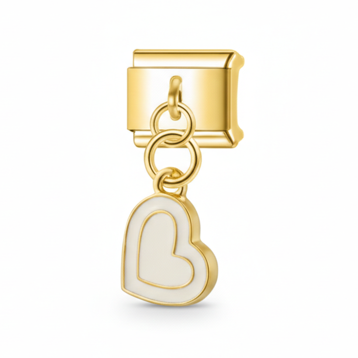 Cœur suspendu blanc