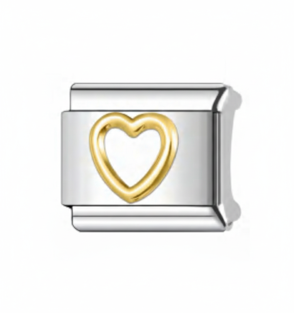 Coeur dorée argent